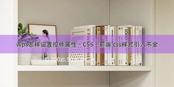 wps怎样设置控件属性 – CSS – 前端 css样式引入不全