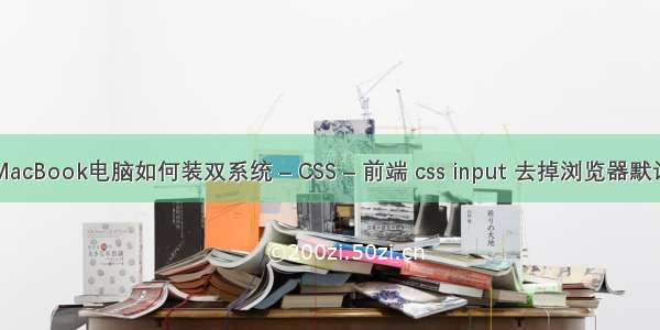 苹果MacBook电脑如何装双系统 – CSS – 前端 css input 去掉浏览器默认样式