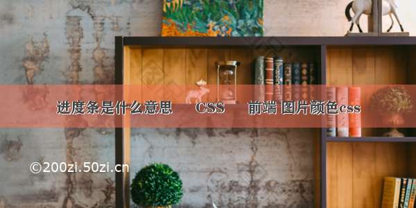 进度条是什么意思 – CSS – 前端 图片颜色css