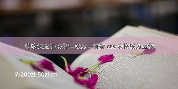 电脑怎么退域控 – CSS – 前端 css 表格线为虚线