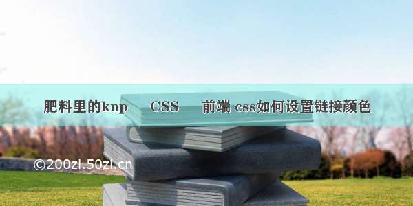 肥料里的knp – CSS – 前端 css如何设置链接颜色