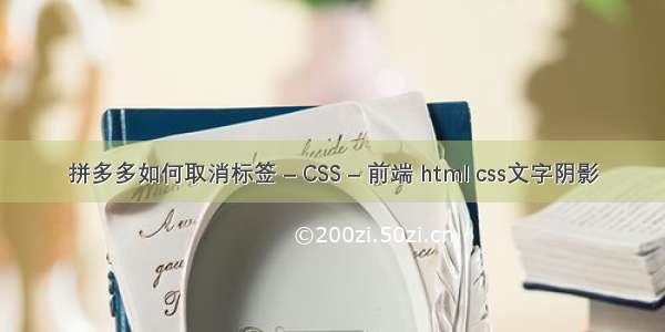 拼多多如何取消标签 – CSS – 前端 html css文字阴影