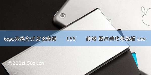 wps表格公式怎么隐藏 – CSS – 前端 图片美化带边框 css