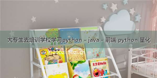 大专生去培训学校学习python – java – 前端 python 量化