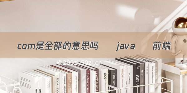 com是全部的意思吗 – java – 前端