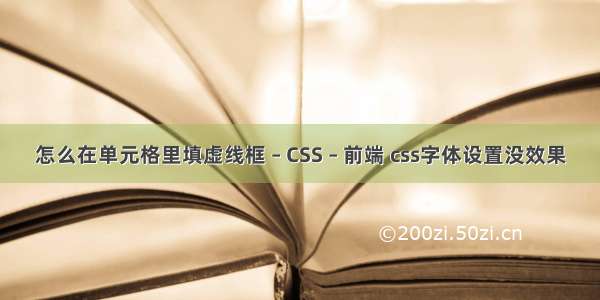 怎么在单元格里填虚线框 – CSS – 前端 css字体设置没效果