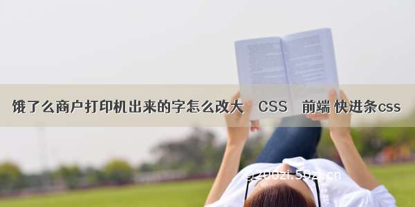 饿了么商户打印机出来的字怎么改大 – CSS – 前端 快进条css