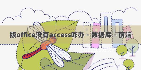 版office没有access咋办 – 数据库 – 前端