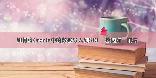 如何将Oracle中的数据导入到SQL – 数据库 – 前端