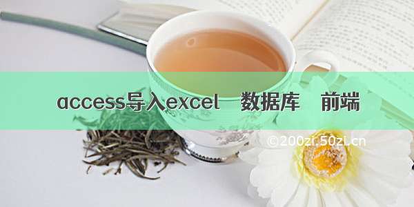 access导入excel – 数据库 – 前端