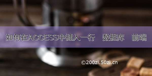 如何在ACCESS中插入一行 – 数据库 – 前端