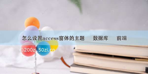 怎么设置access窗体的主题 – 数据库 – 前端