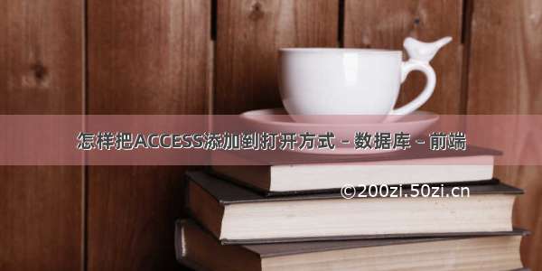 怎样把ACCESS添加到打开方式 – 数据库 – 前端