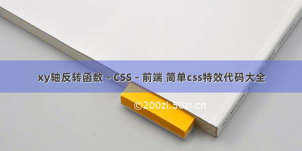 xy轴反转函数 – CSS – 前端 简单css特效代码大全