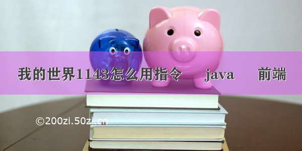 我的世界1143怎么用指令 – java – 前端