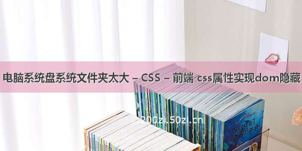 电脑系统盘系统文件夹太大 – CSS – 前端 css属性实现dom隐藏