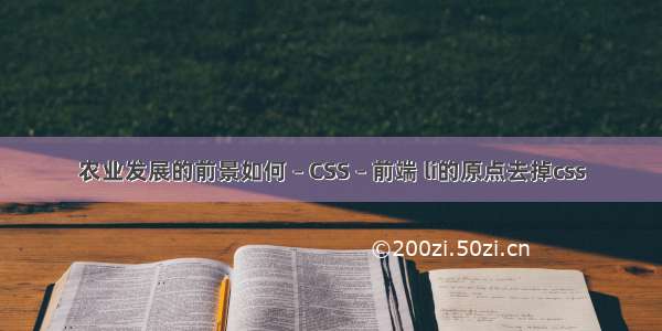 农业发展的前景如何 – CSS – 前端 li的原点去掉css