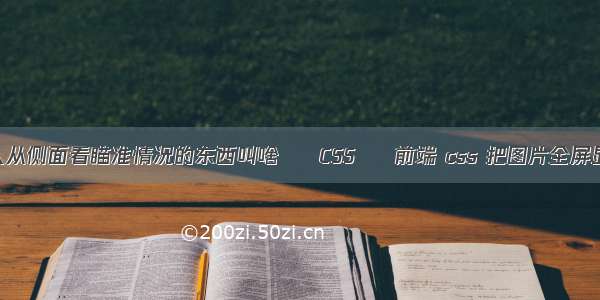 别人从侧面看瞄准情况的东西叫啥 – CSS – 前端 css 把图片全屏显示