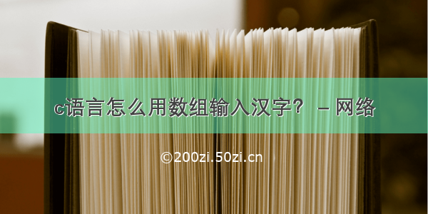 c语言怎么用数组输入汉字？ – 网络