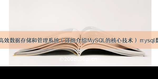 MySQL如何实现高效数据存储和管理系统（详细介绍MySQL的核心技术） mysql数据库定时器开启