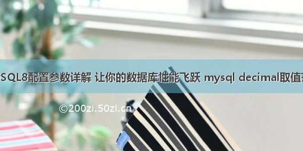 MySQL8配置参数详解 让你的数据库性能飞跃 mysql decimal取值范围