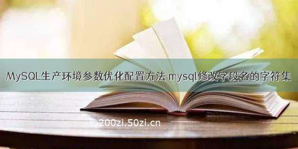 MySQL生产环境参数优化配置方法 mysql修改字段名的字符集