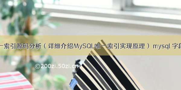 MySQL唯一索引源码分析（详细介绍MySQL唯一索引实现原理） mysql 字段设置guid