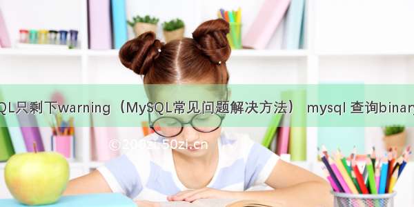 MySQL只剩下warning（MySQL常见问题解决方法） mysql 查询binary类型