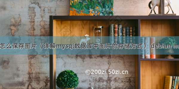 mysql建表怎么保存图片（详解mysql数据库中图片的存储方式） debian mysql 的版本