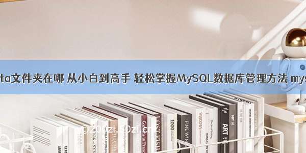 mysql data文件夹在哪 从小白到高手 轻松掌握MySQL数据库管理方法 mysql1264