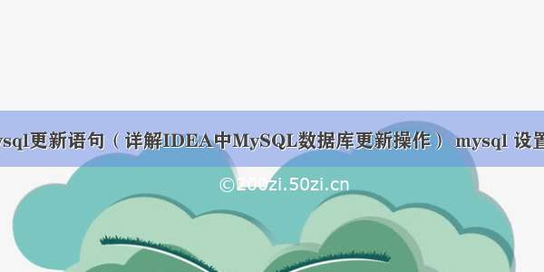 idea中mysql更新语句（详解IDEA中MySQL数据库更新操作） mysql 设置日志路径