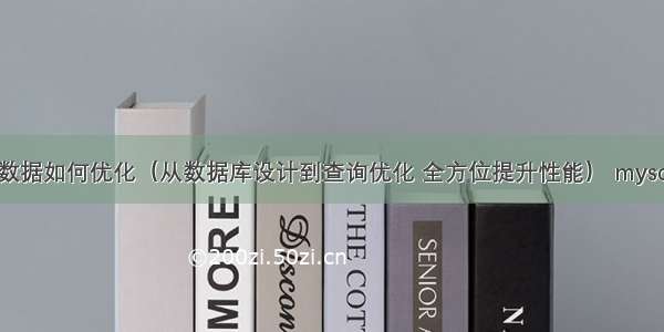 MySQL上百万数据如何优化（从数据库设计到查询优化 全方位提升性能） mysql按百分比筛选