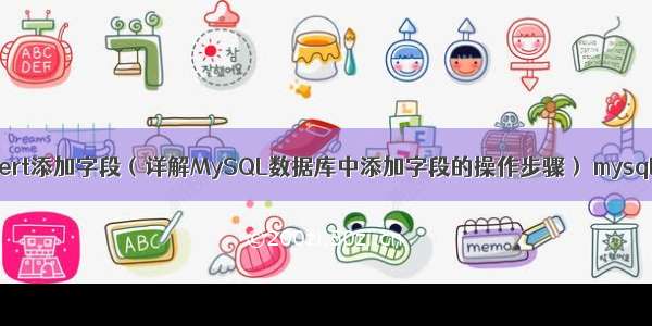 MySQL Alert添加字段（详解MySQL数据库中添加字段的操作步骤） mysql udf 串口