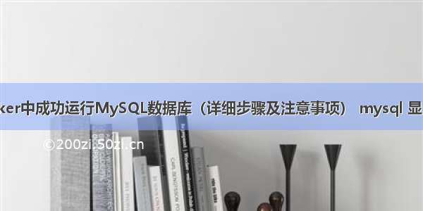 如何在docker中成功运行MySQL数据库（详细步骤及注意事项） mysql 显示10条数据