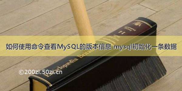 如何使用命令查看MySQL的版本信息 mysql初始化一条数据