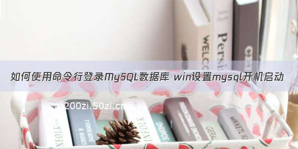 如何使用命令行登录MySQL数据库 win设置mysql开机启动