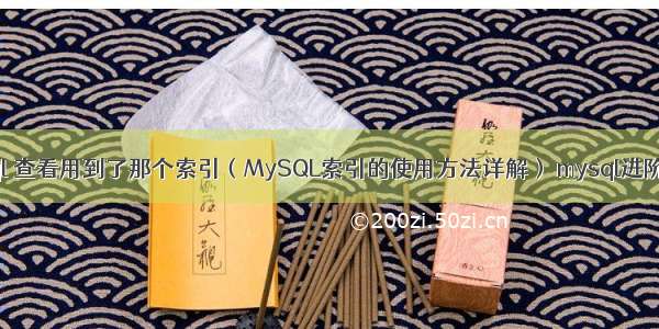 mysql 查看用到了那个索引（MySQL索引的使用方法详解） mysql进阶图书