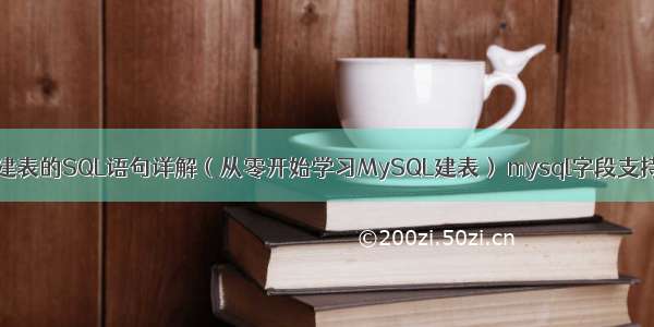 MySQL创建表的SQL语句详解（从零开始学习MySQL建表） mysql字段支持插入表情