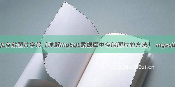 MySQL存放图片字段（详解MySQL数据库中存储图片的方法） mysqli降序