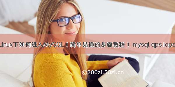 Linux下如何进入MySQL（简单易懂的步骤教程） mysql qps iops