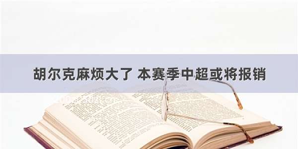 胡尔克麻烦大了 本赛季中超或将报销