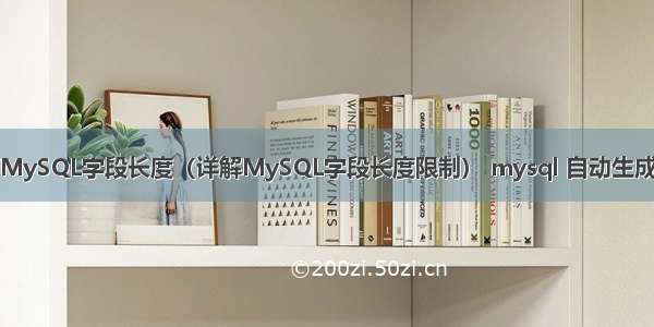 易语言MySQL字段长度（详解MySQL字段长度限制） mysql 自动生成订单号