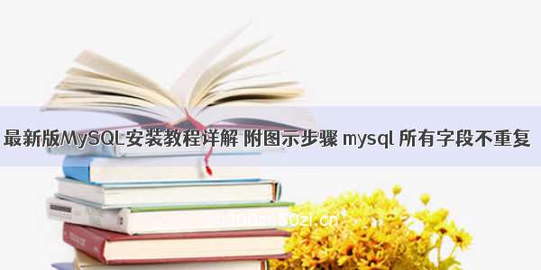 最新版MySQL安装教程详解 附图示步骤 mysql 所有字段不重复