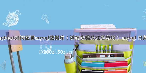 springboot如何配置mysql数据库（详细步骤及注意事项） mysql 日期格式