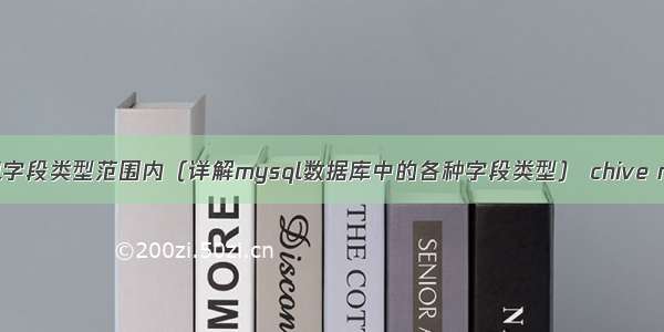 mysql字段类型范围内（详解mysql数据库中的各种字段类型） chive mysql