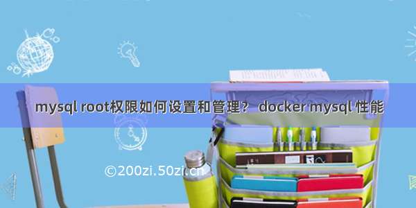 mysql root权限如何设置和管理？ docker mysql 性能