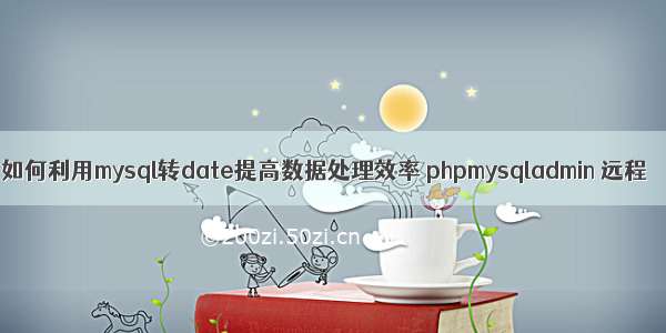 如何利用mysql转date提高数据处理效率 phpmysqladmin 远程