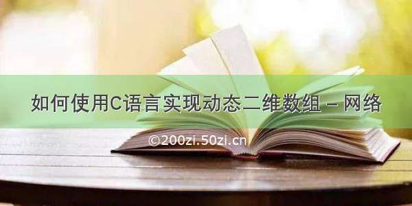 如何使用C语言实现动态二维数组 – 网络