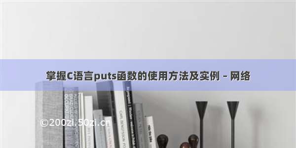 掌握C语言puts函数的使用方法及实例 – 网络