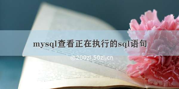 mysql查看正在执行的sql语句